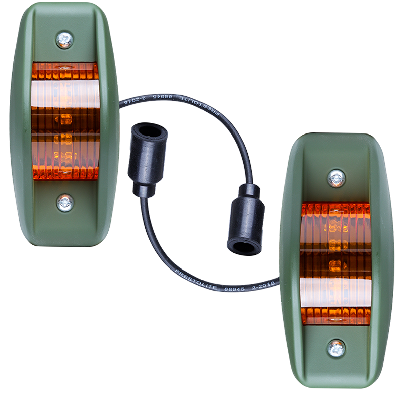 2X LED Side Marker Light Amber 24V for Willys Jeep,Humvee,M35,M809 M998