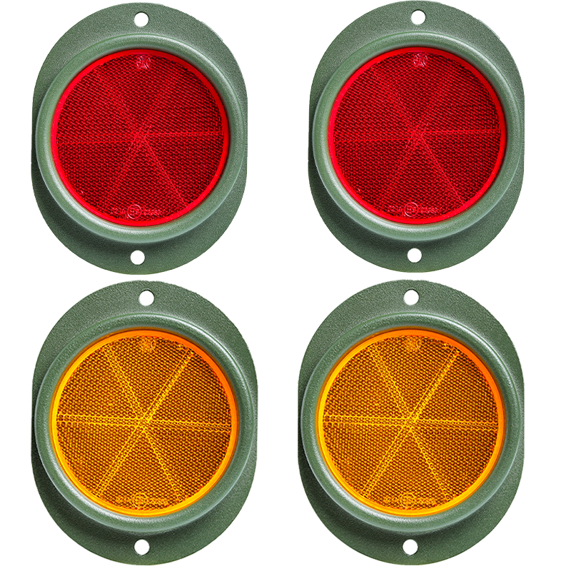 Yellow Reflector and red Reflector for 4 Steck for Humvee HUMMER,Willys Jeep,M35,M809