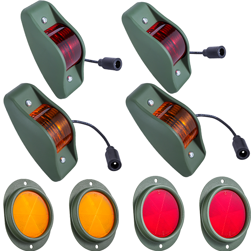 LED Humvee Side Marker Light and Reflector for Hummer,Willys Jeep,M35,M809