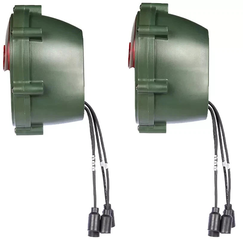 2X Tail-Light w/Green Plastic Housing&Red Lens for Willys Jeep,Humvee,M35,M809