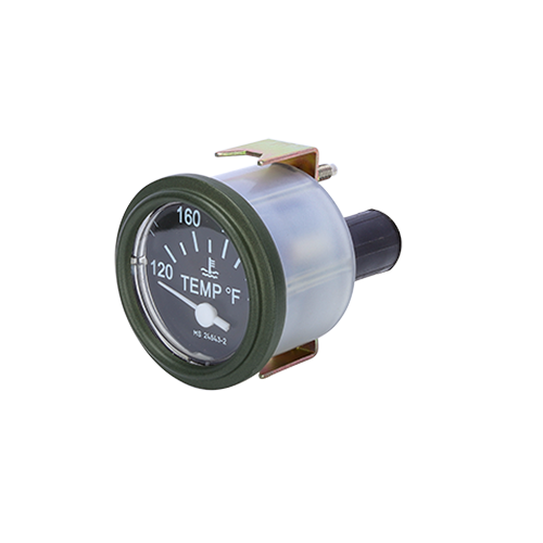 New 24 Volt Late Engine Temp Gauge - 240 Degree - Packard Connectors for Willys Jeep,Hmmwv,M35,M809