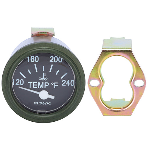 New 24 Volt Late Engine Temp Gauge - 240 Degree - Packard Connectors for Willys Jeep,Hmmwv,M35,M809