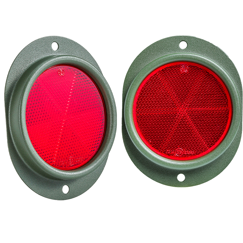 2X Red Reflector ,flat black for Hummer,M998,Willys Jeep,Hmmwv,M35,M809
