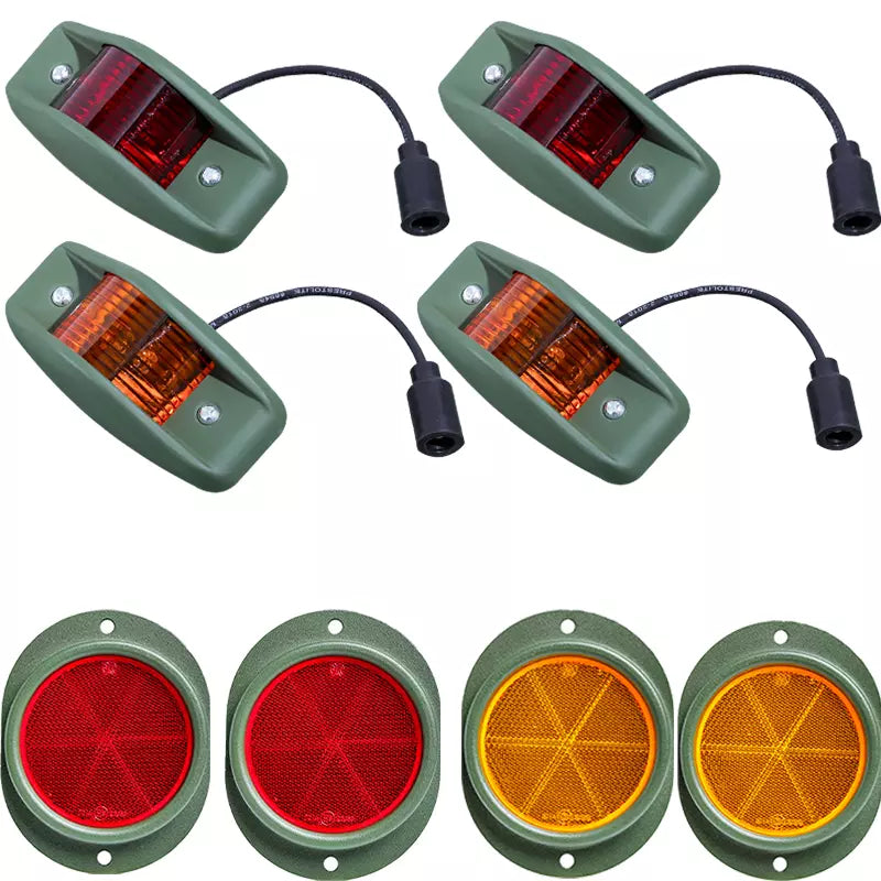 LED Humvee Side Marker Light and Reflector for Hummer,Willys Jeep,M35,M809