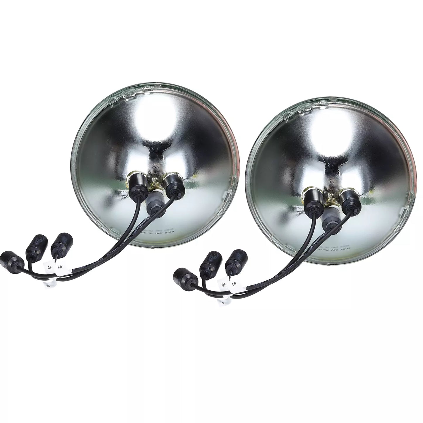 2x Headlight, 28 Volt 80/60 Watt, Sealed Beam for Willys Jeep,Humvee,M35,M809
