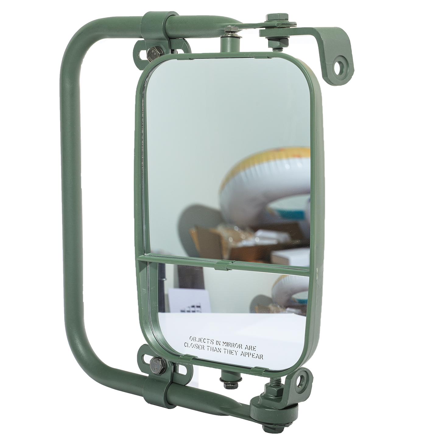 Hummer m998 Rear view mirror set (new green) with pair of brackets.