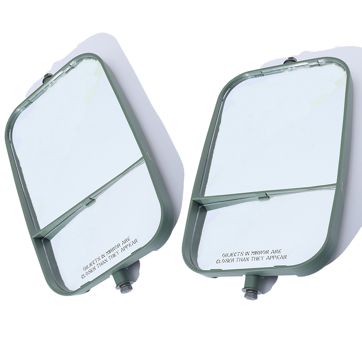 Hummer m998 Rear view mirror set (new green) with pair of brackets.