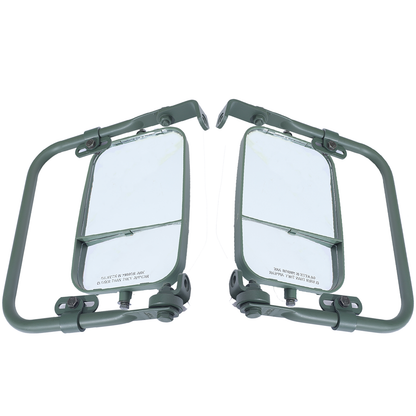 Hummer m998 Rear view mirror set (new green) with pair of brackets.