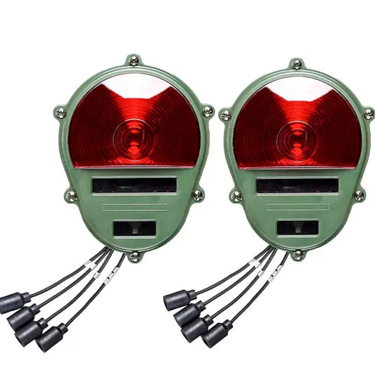2X Tail-Light w/Green Plastic Housing&Red Lens for Willys Jeep,Humvee,M35,M809